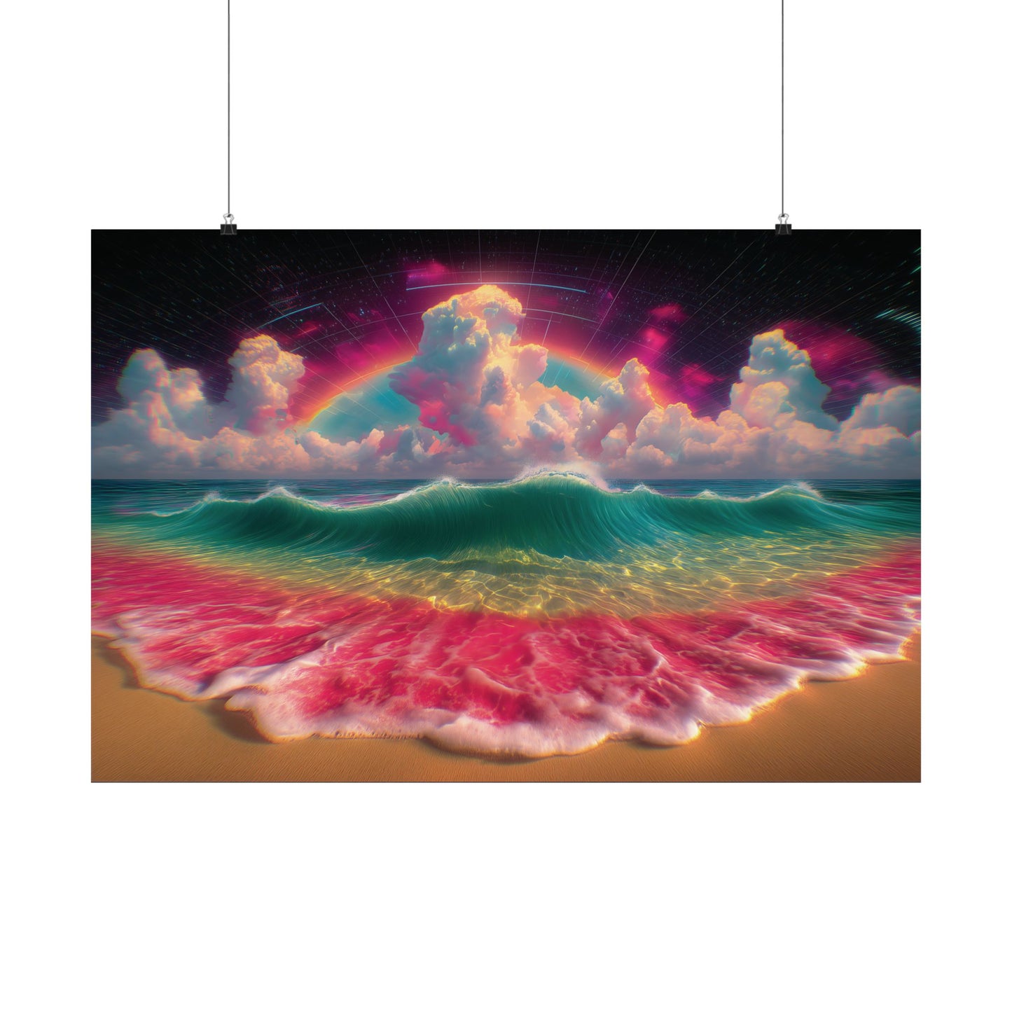 Psychedelic Wave - Beautiful Beach Scene - Poster