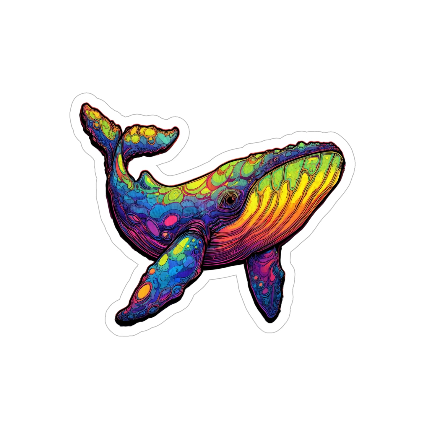 Colorful Whale Die-Cut Sticker