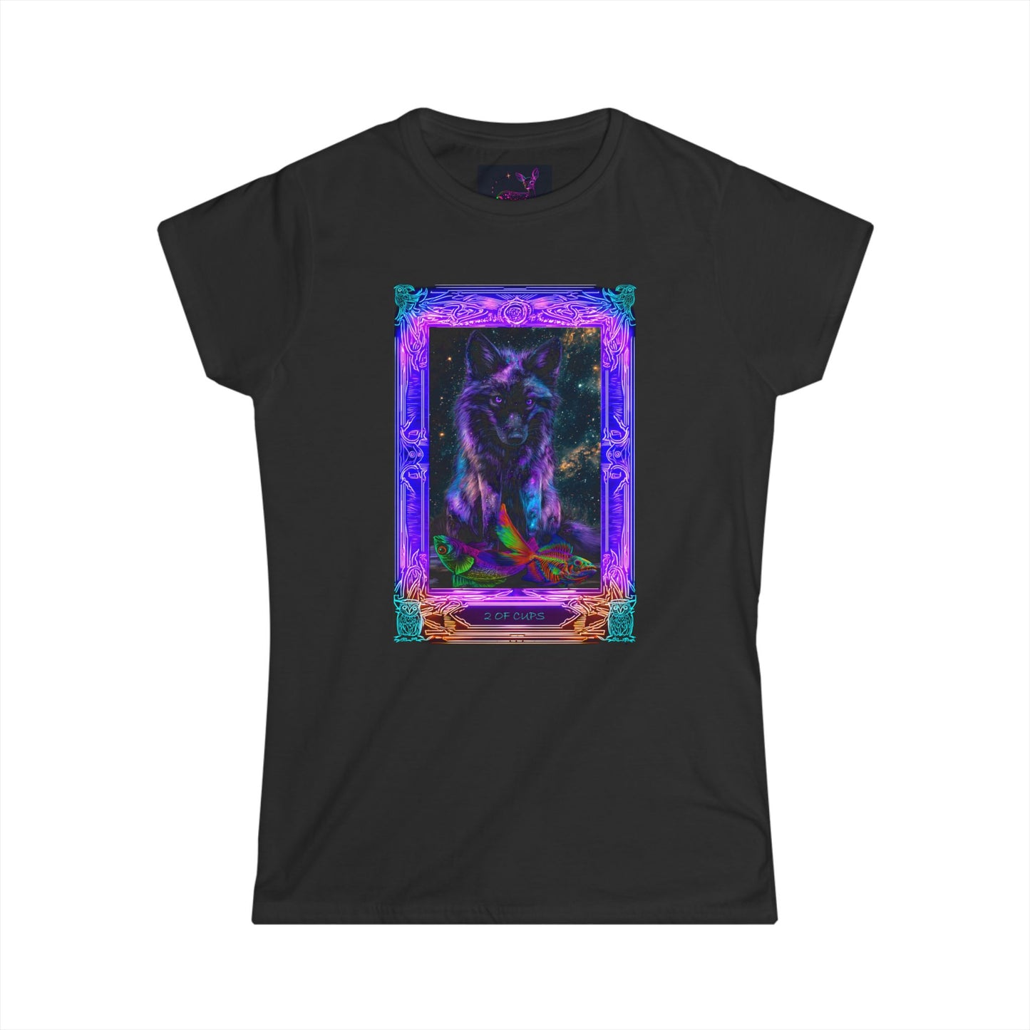 2 of Cups Tarot - Wolf Lover Version - Women's Softstyle Tee