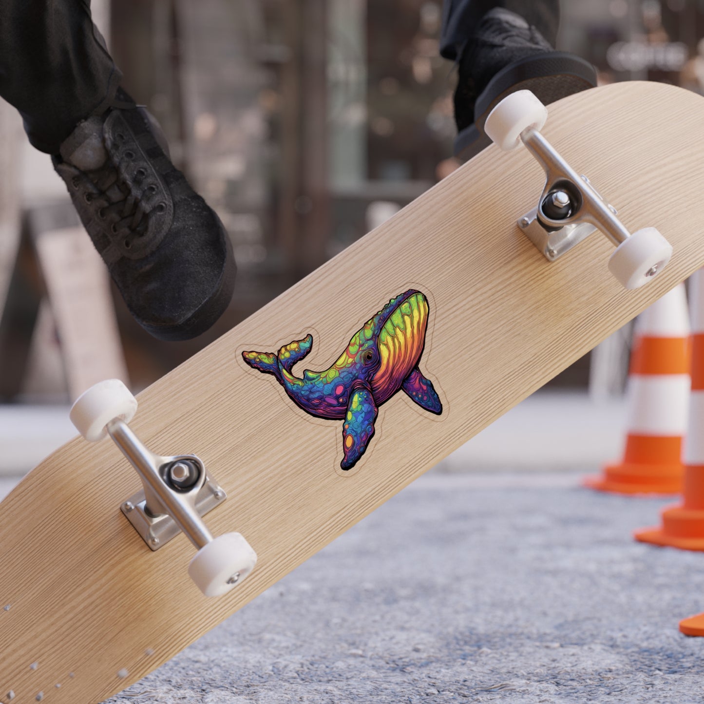 Colorful Whale Die-Cut Sticker