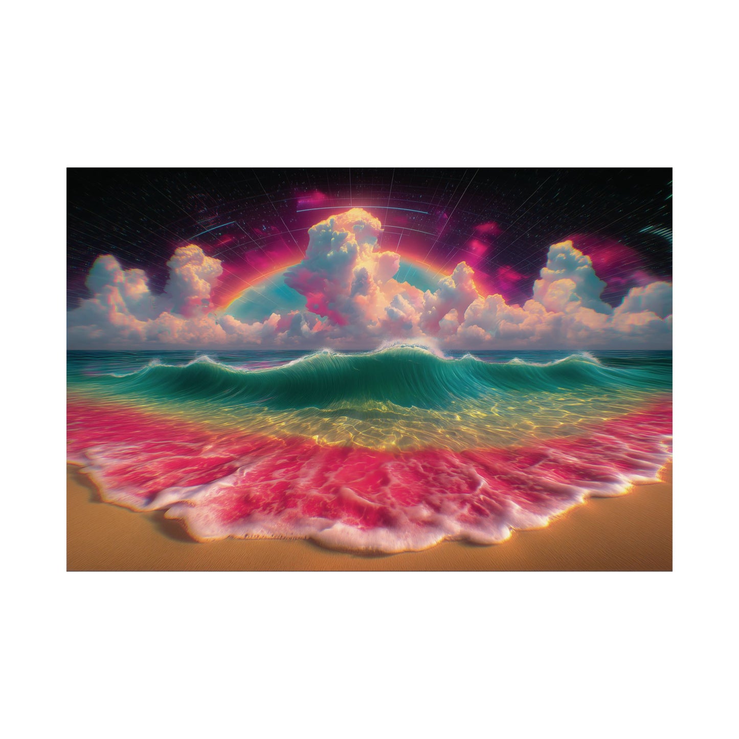 Psychedelic Wave - Beautiful Beach Scene - Poster
