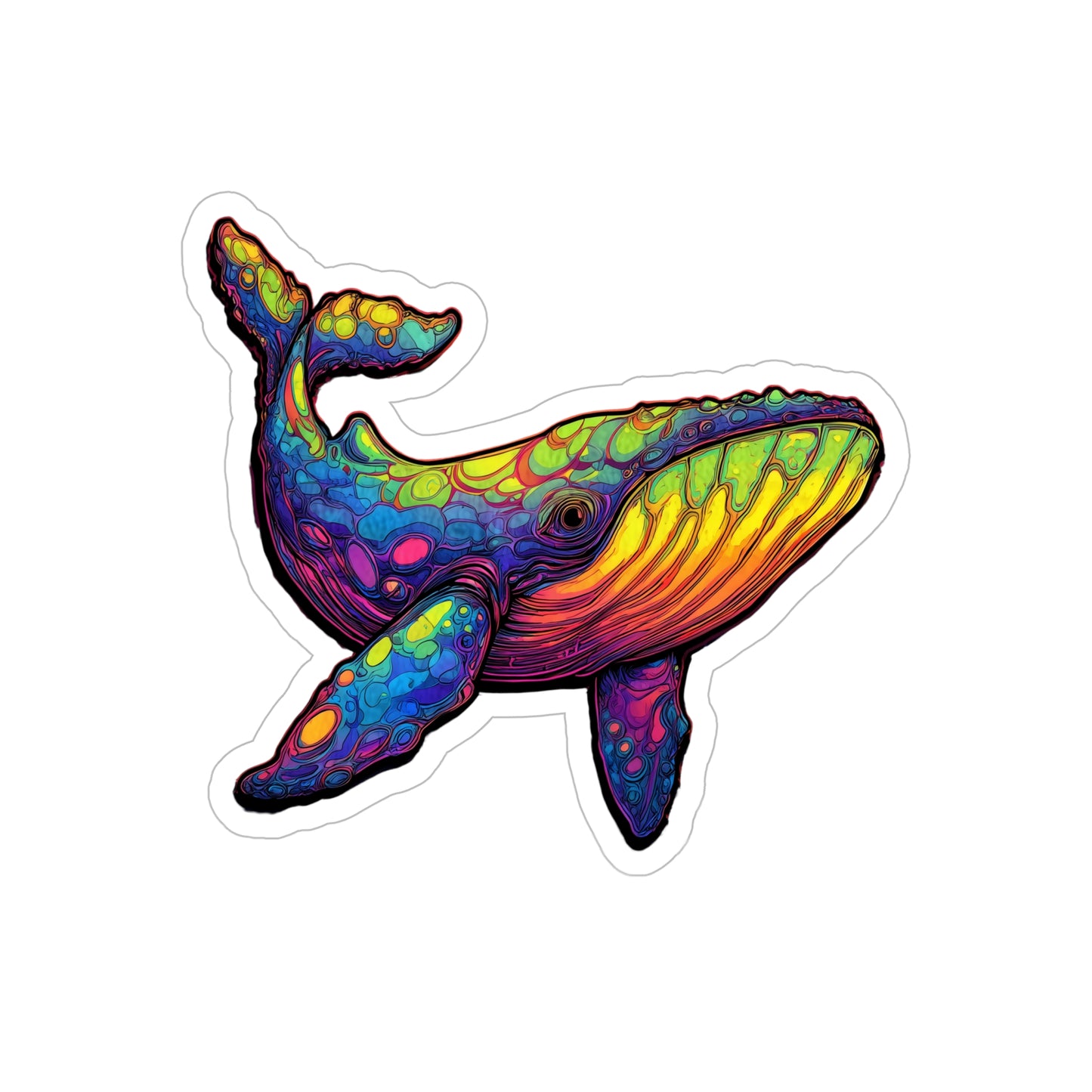 Colorful Whale Die-Cut Sticker