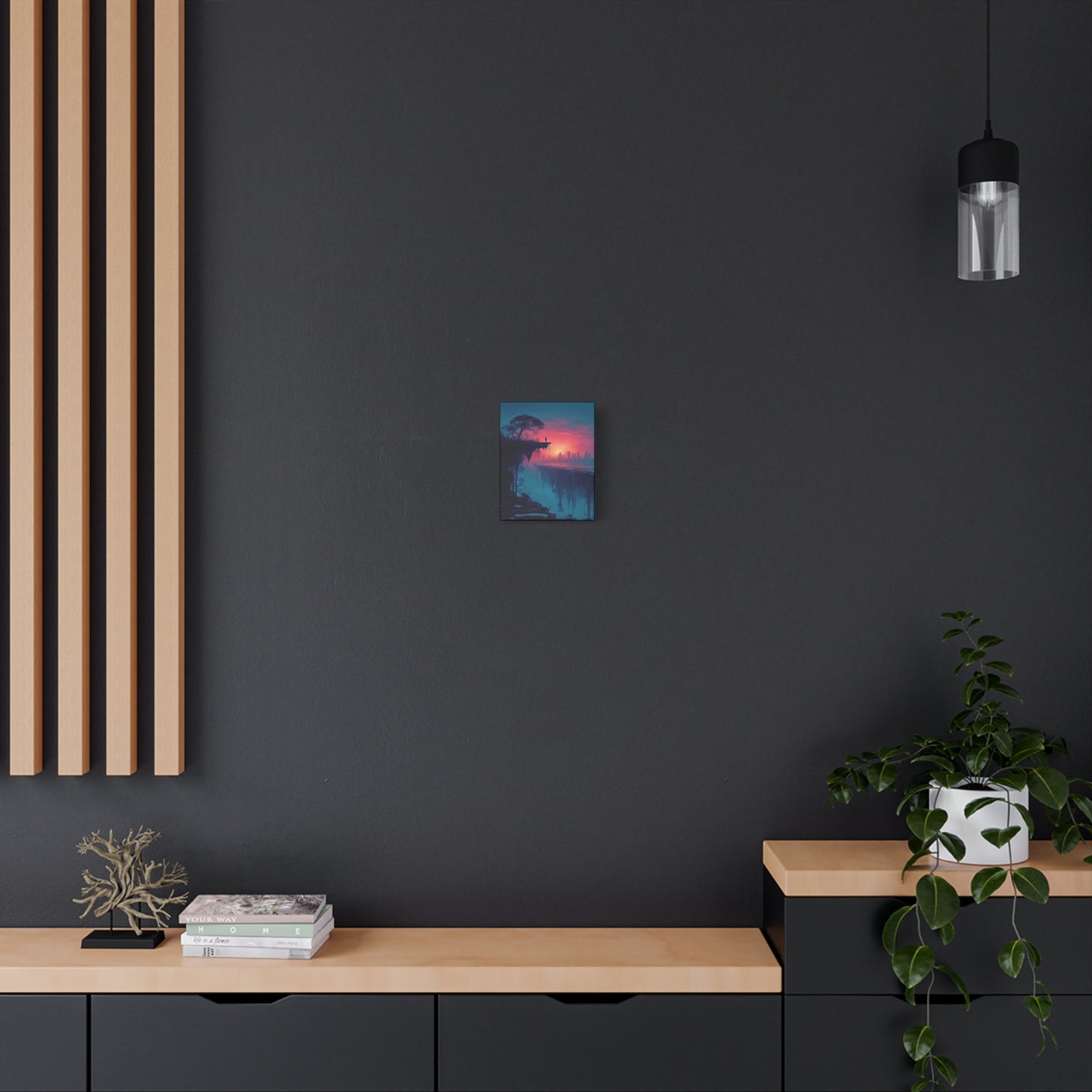 Surreal Rift and Cityscape Canvas – Atmospheric Isolation Wall Art