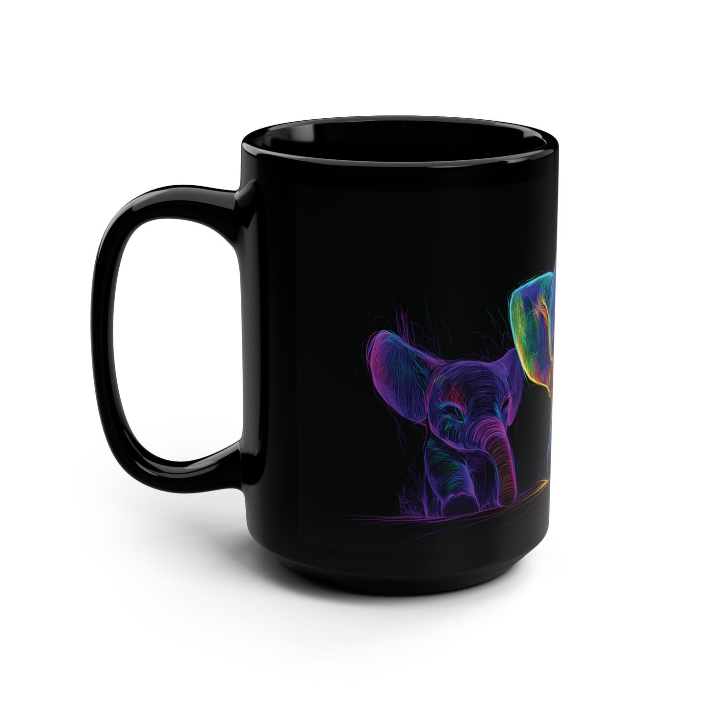 Neon Baby Elephants – Electric Glow Mug