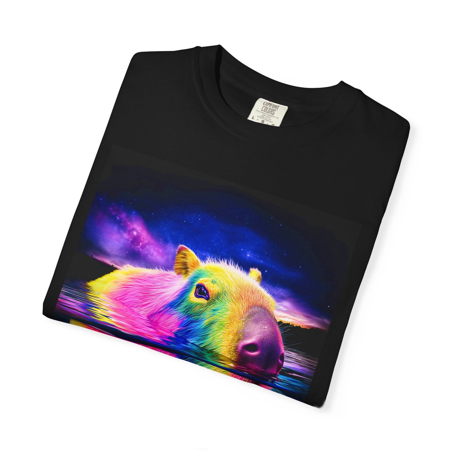 Trippy Rainbow Capybara Tee Shirt