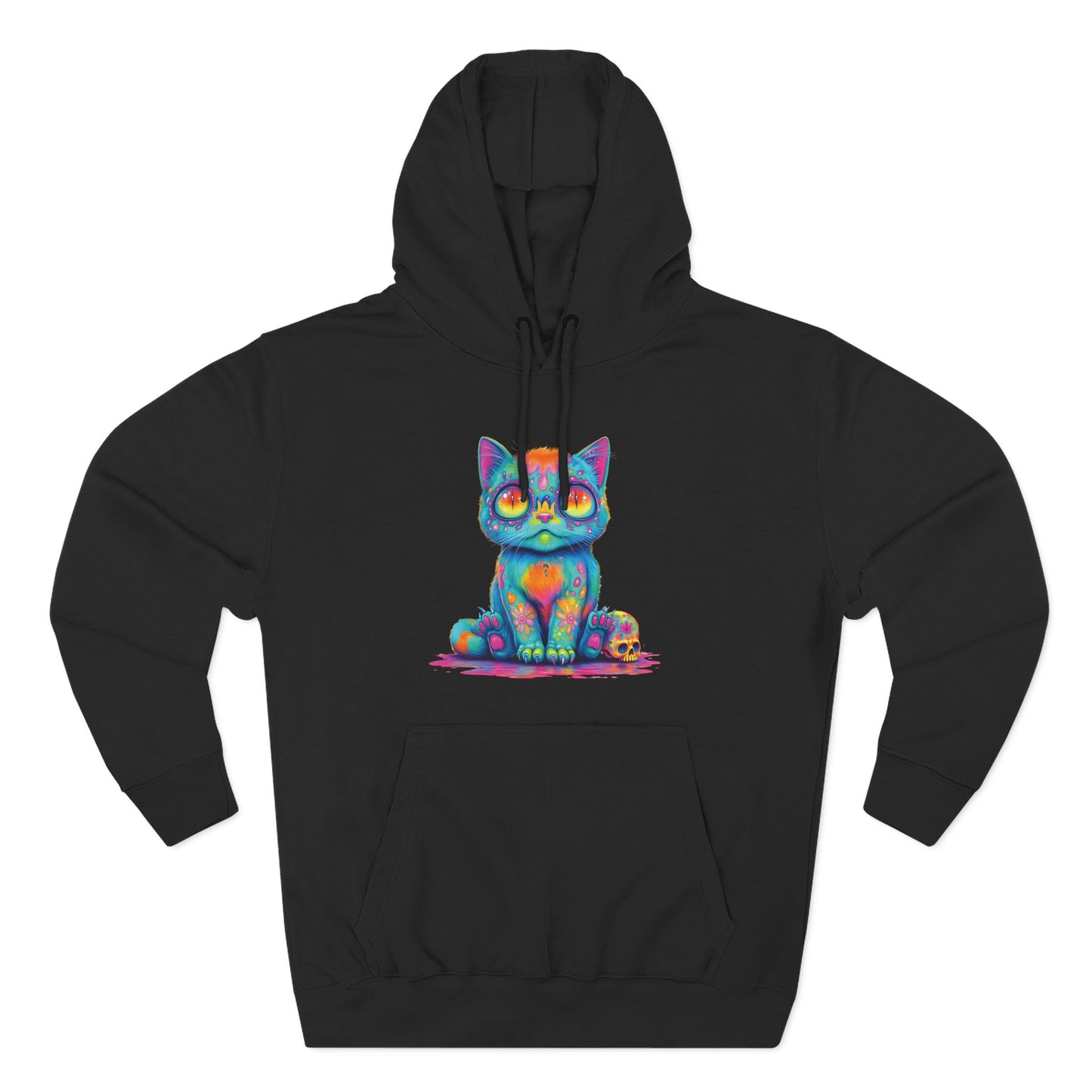 Zombie Cat Hoodie, Cozy Fleece Sweatshirt for Cat Lovers, Unique Gift for Animal Enthusiasts, Perfect for Fall and Winter