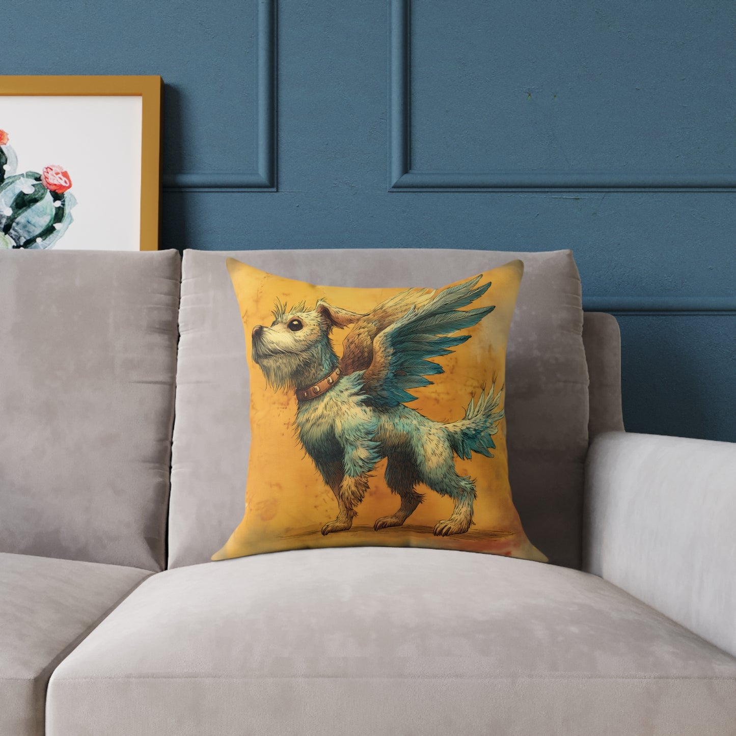 White Terrier with Angel Wings – Pet Loss Tribute - Memorial Pillow