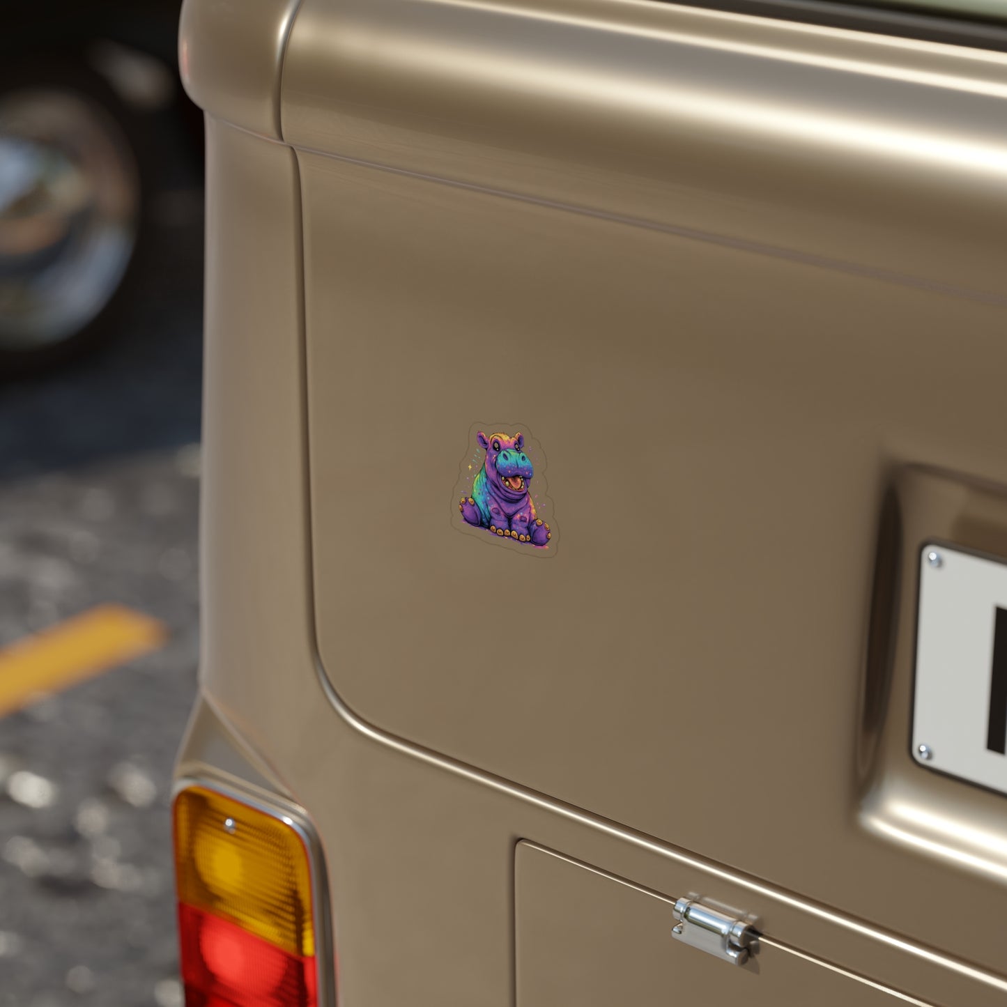 Joyful Baby Hippo Sticker 🦛🌈✨ Die-Cut