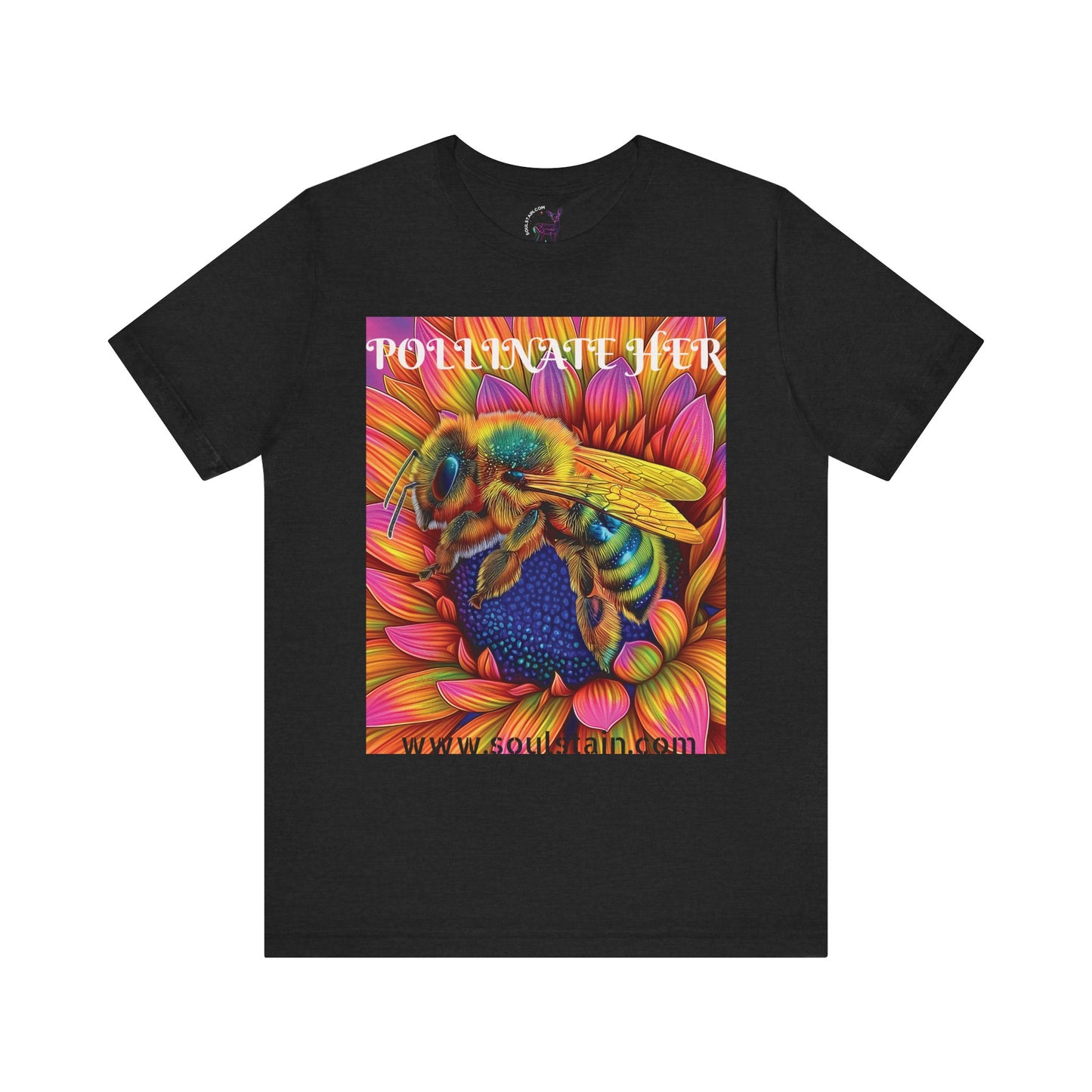 Pollinate Her Bee Couples Shirt Psychedelic Version – Matching Bee & Flower Tee