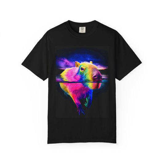 Trippy Rainbow Capybara Tee Shirt