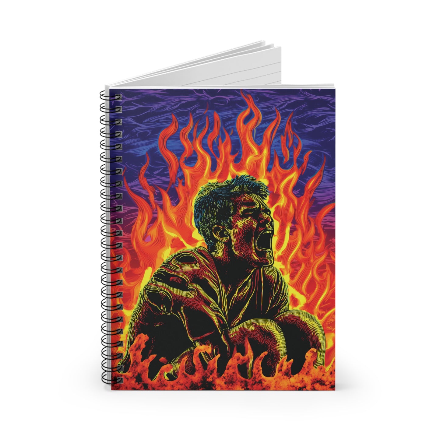 Man on Fire - Internal Agony - Spiral Notebook