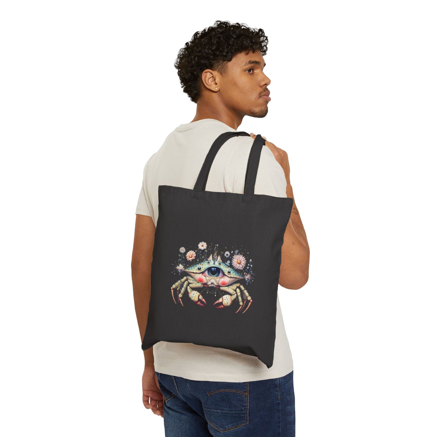 Whimsical Cancer Crab - Zodiac - Tote Bag 🦀✨ Tote Bag