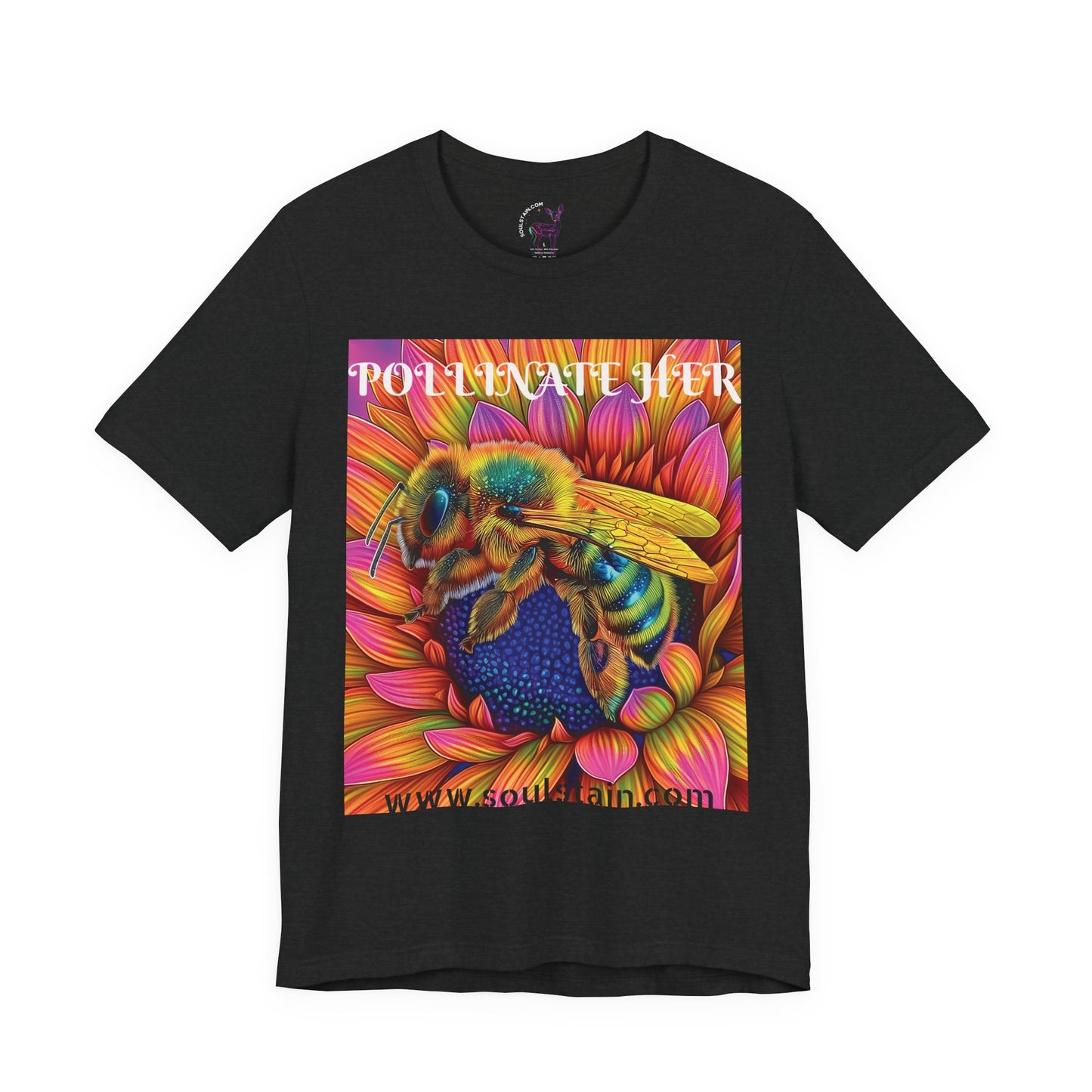 Pollinate Her Bee Couples Shirt Psychedelic Version – Matching Bee & Flower Tee