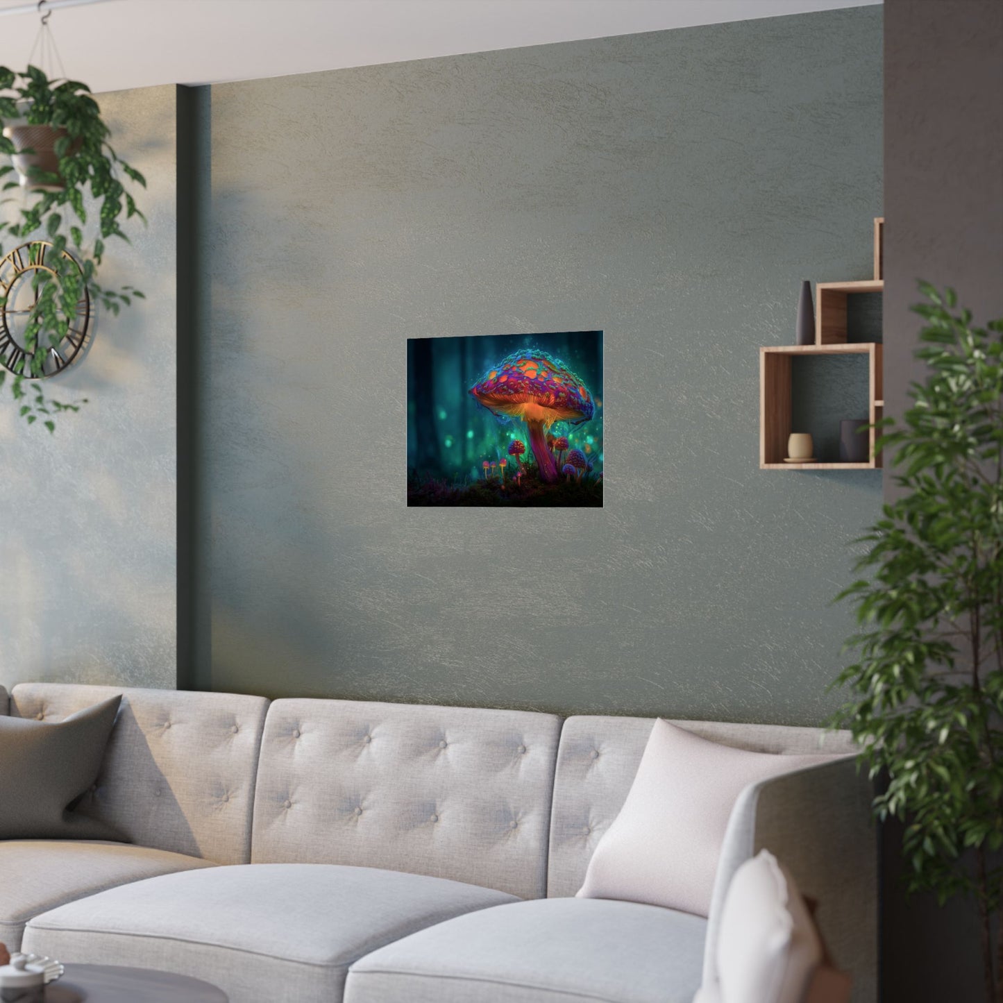 Stunning Luminous Mushroom Poster