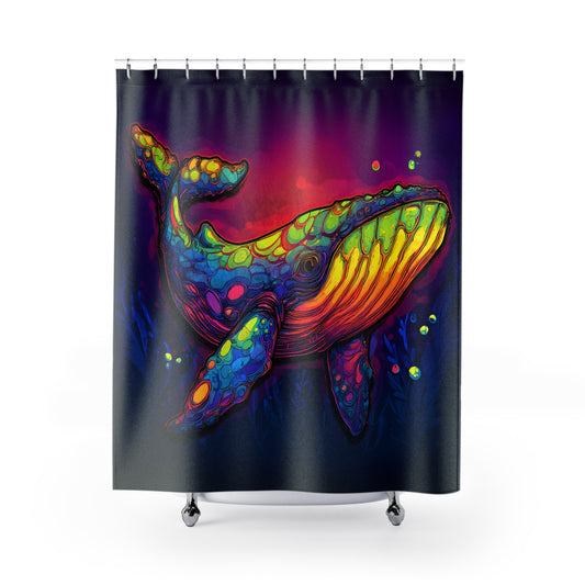 Vibrant Whale - Shower Curtain