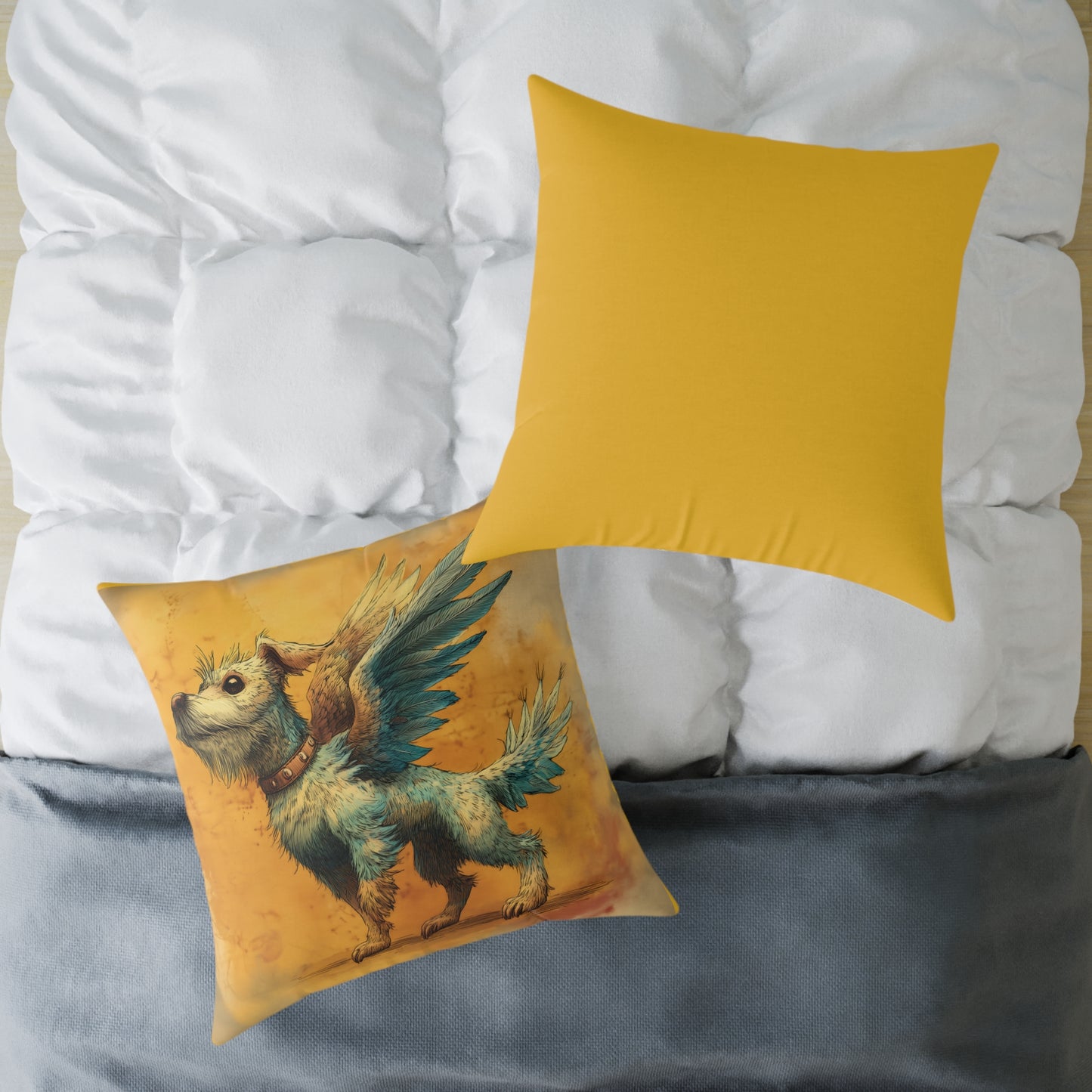 White Terrier with Angel Wings – Pet Loss Tribute - Memorial Pillow