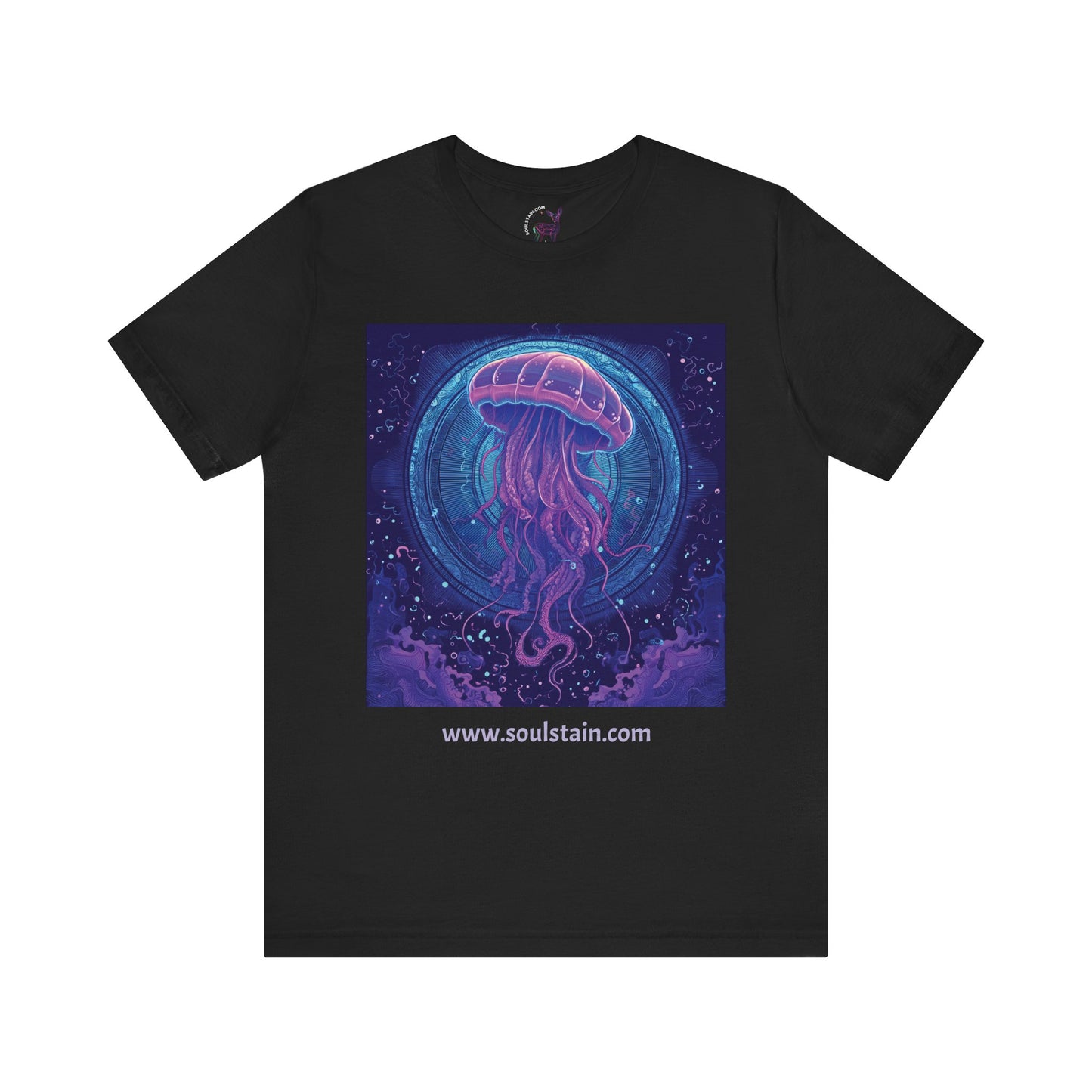 Purple Jellyfish Illustration Tee – Vector Art on Black