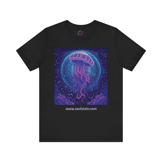 Purple Jellyfish Illustration Tee – Vector Art on Black