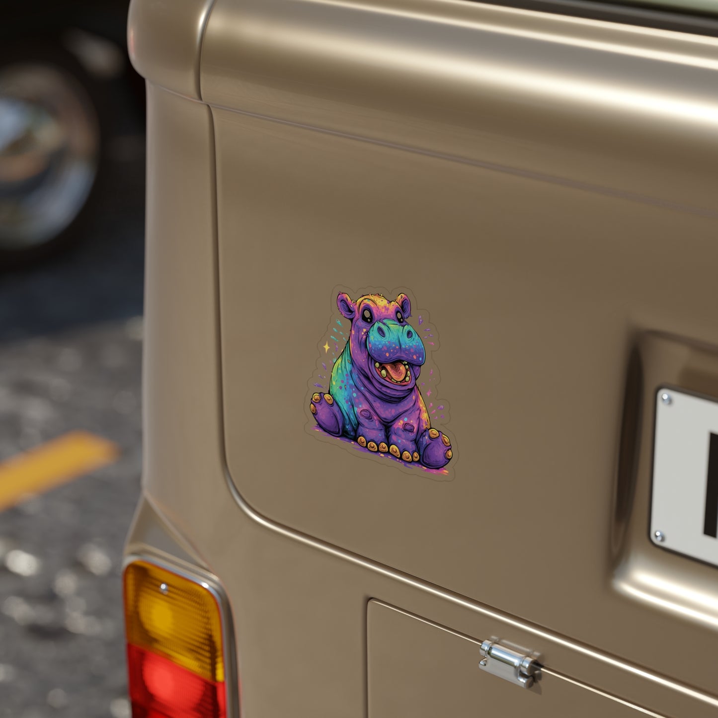 Joyful Baby Hippo Sticker 🦛🌈✨ Die-Cut