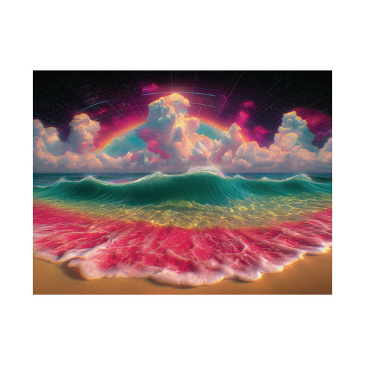 Psychedelic Wave - Beautiful Beach Scene - Poster