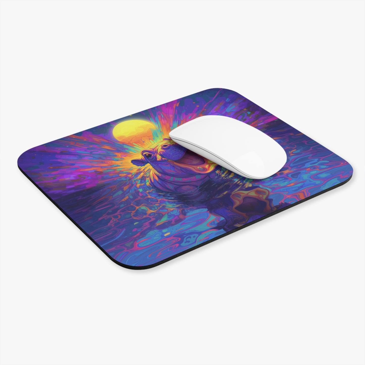 Adorable Hippo Splash Mouse Pad