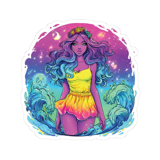 Aquarius Sticker – Colorful Water Bearer Zodiac Art