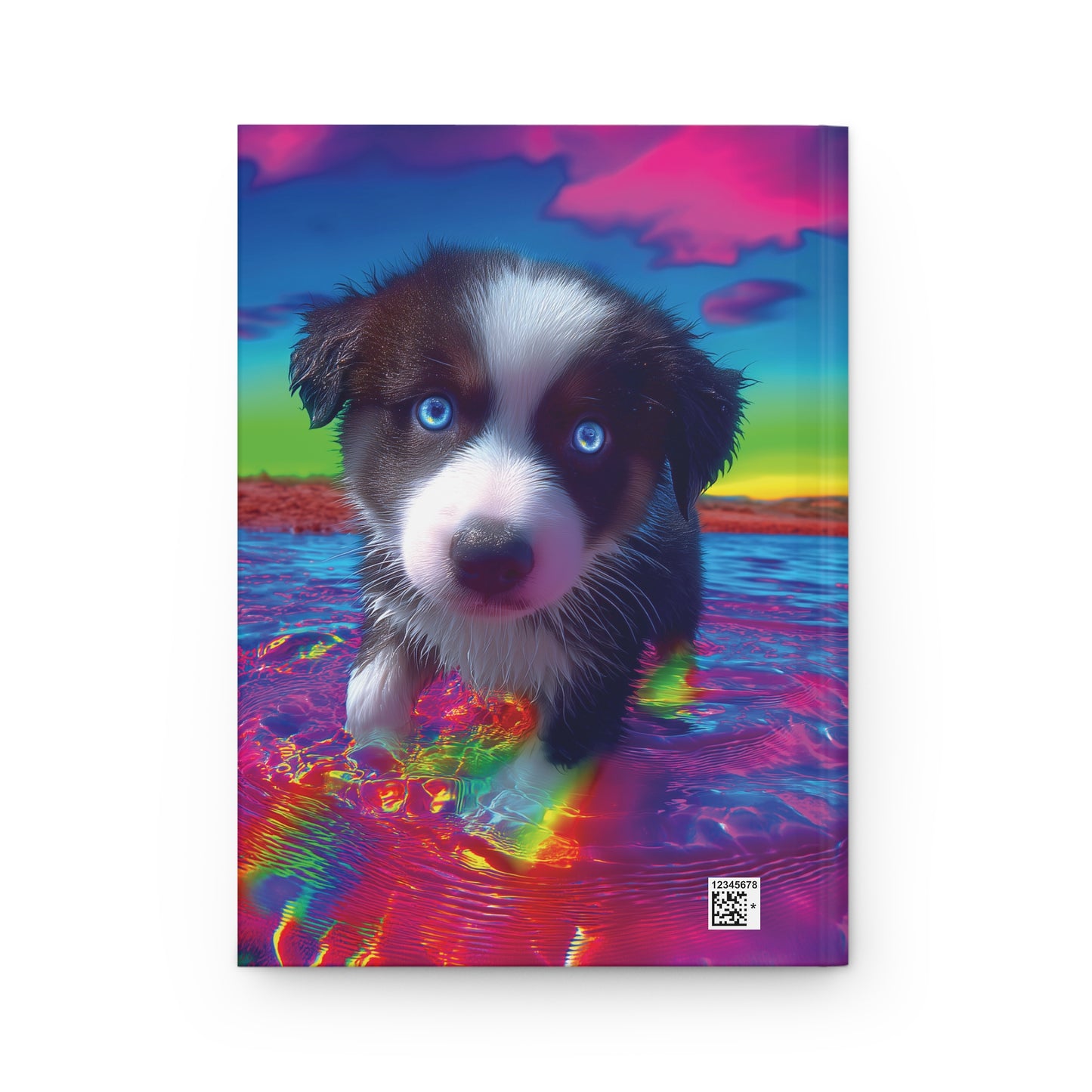 Adorable Puppy in the Sea Notebook – Magical Rainbow Tones, Blue Eyes, Cute Dog Journal