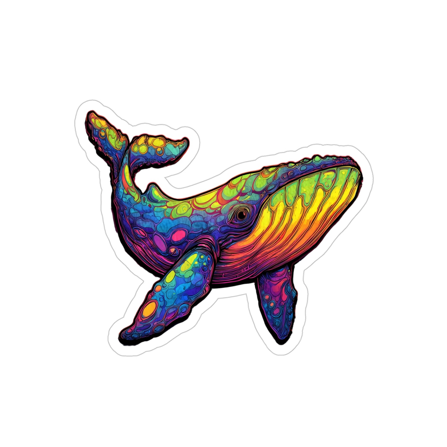 Colorful Whale Die-Cut Sticker