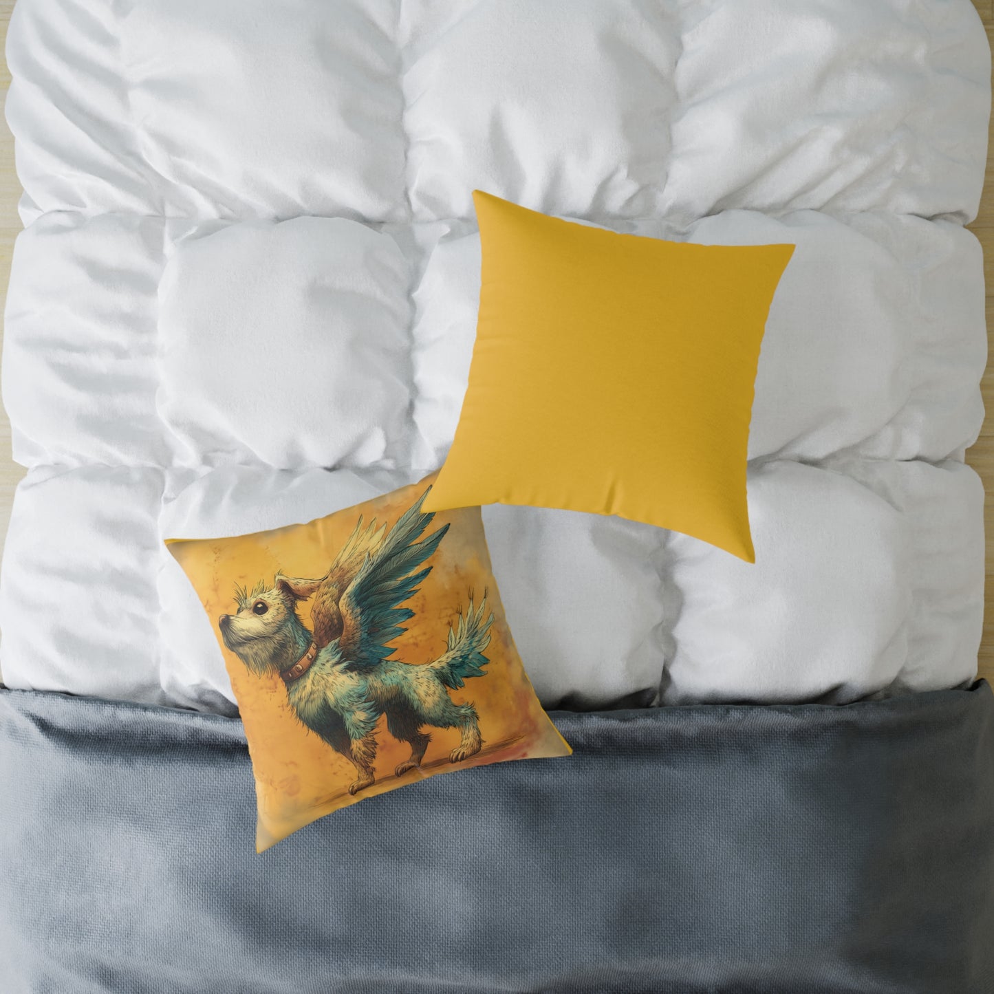 White Terrier with Angel Wings – Pet Loss Tribute - Memorial Pillow