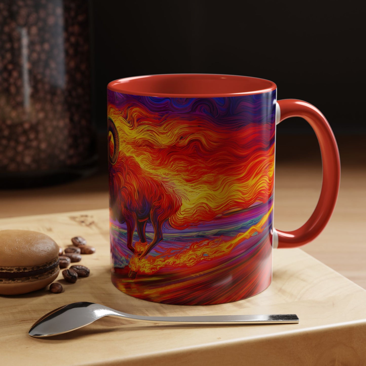 Fiery Ram Coffee Mug -- Aries, Fire Element Decor