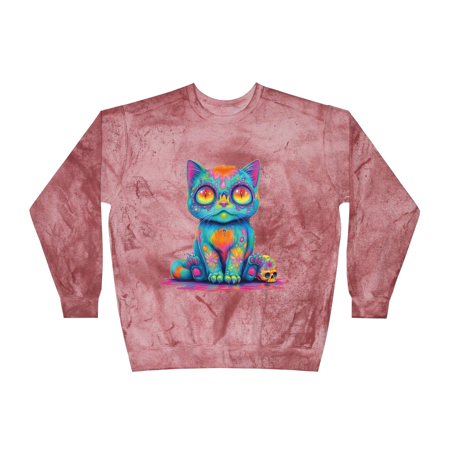 Zombie Cat Hoodie Tye Dye Sweatshirt for Cat Lovers, Unique Gift for Animal Enthusiasts, Perfect for Fall and Winter