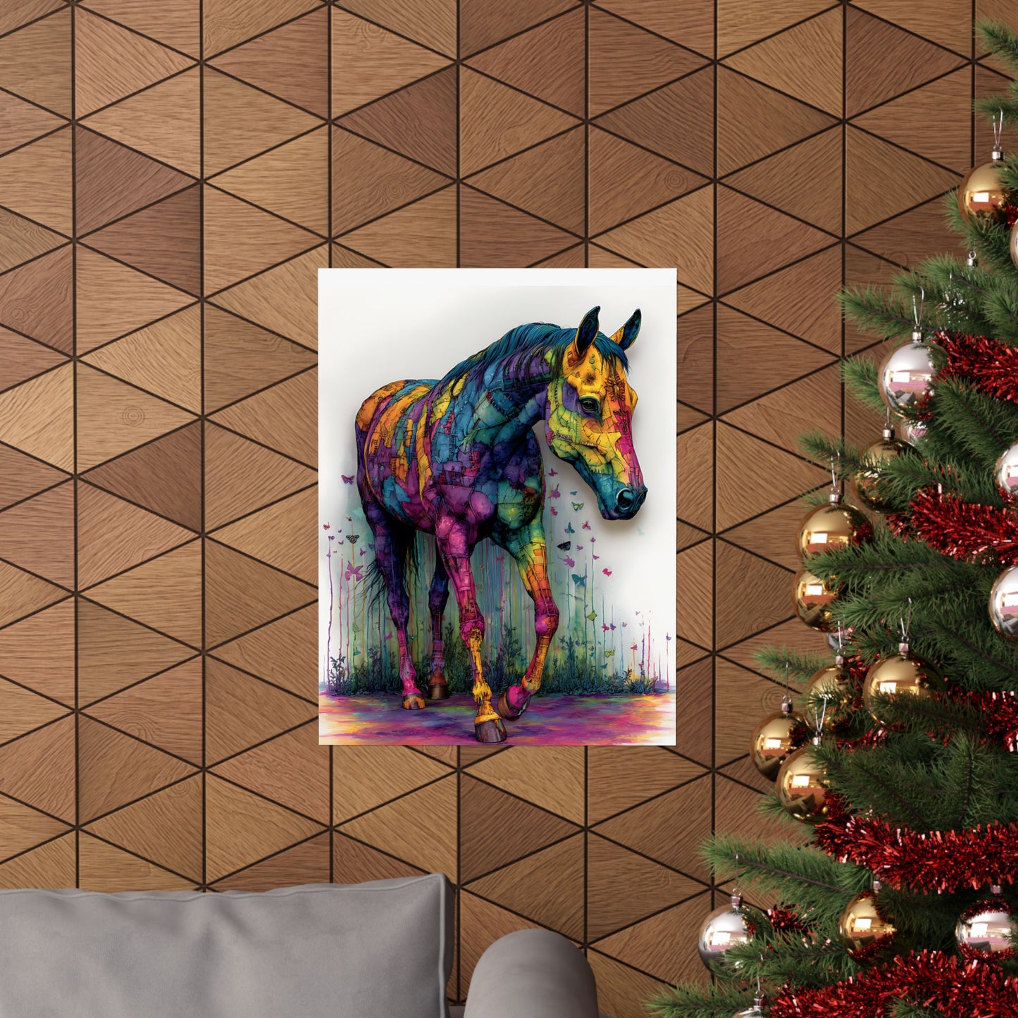 Trippy Painted Horse Poster