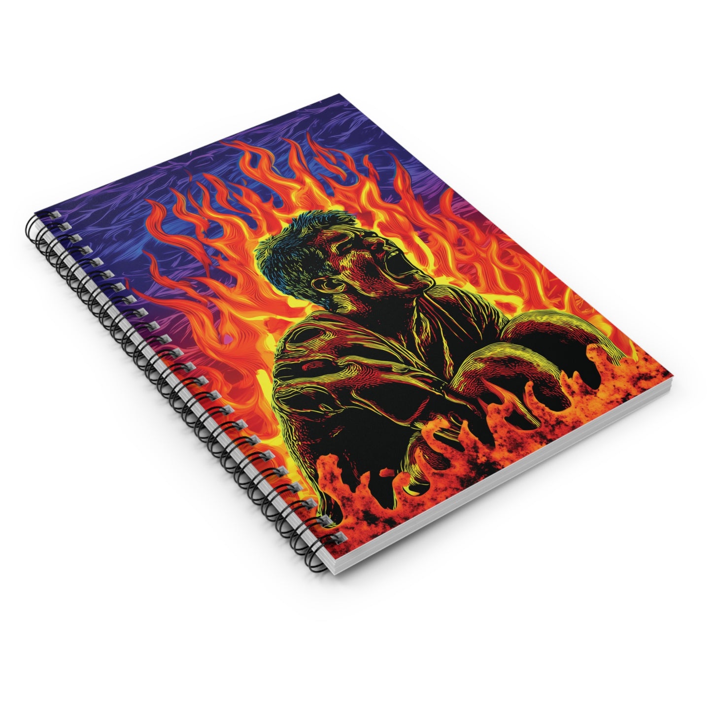Man on Fire - Internal Agony - Spiral Notebook