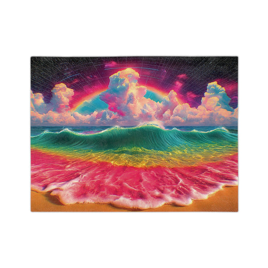 Vibrant Ocean Wave Blanket, Cozy Decor for Beach Lovers, Colorful Throw for Home, Gifts for Ocean Enthusiasts, Summer Vibe Blanket