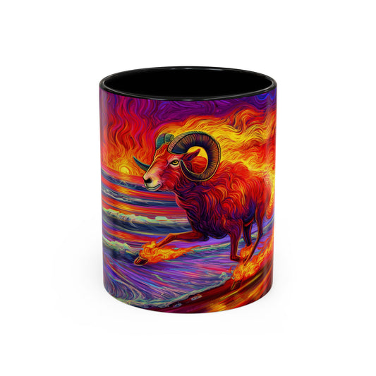 Fiery Ram Coffee Mug -- Aries, Fire Element Decor