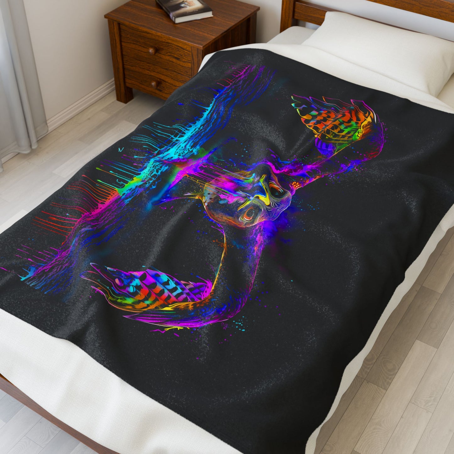 Trippy Drippy Hawk Plush Blanket