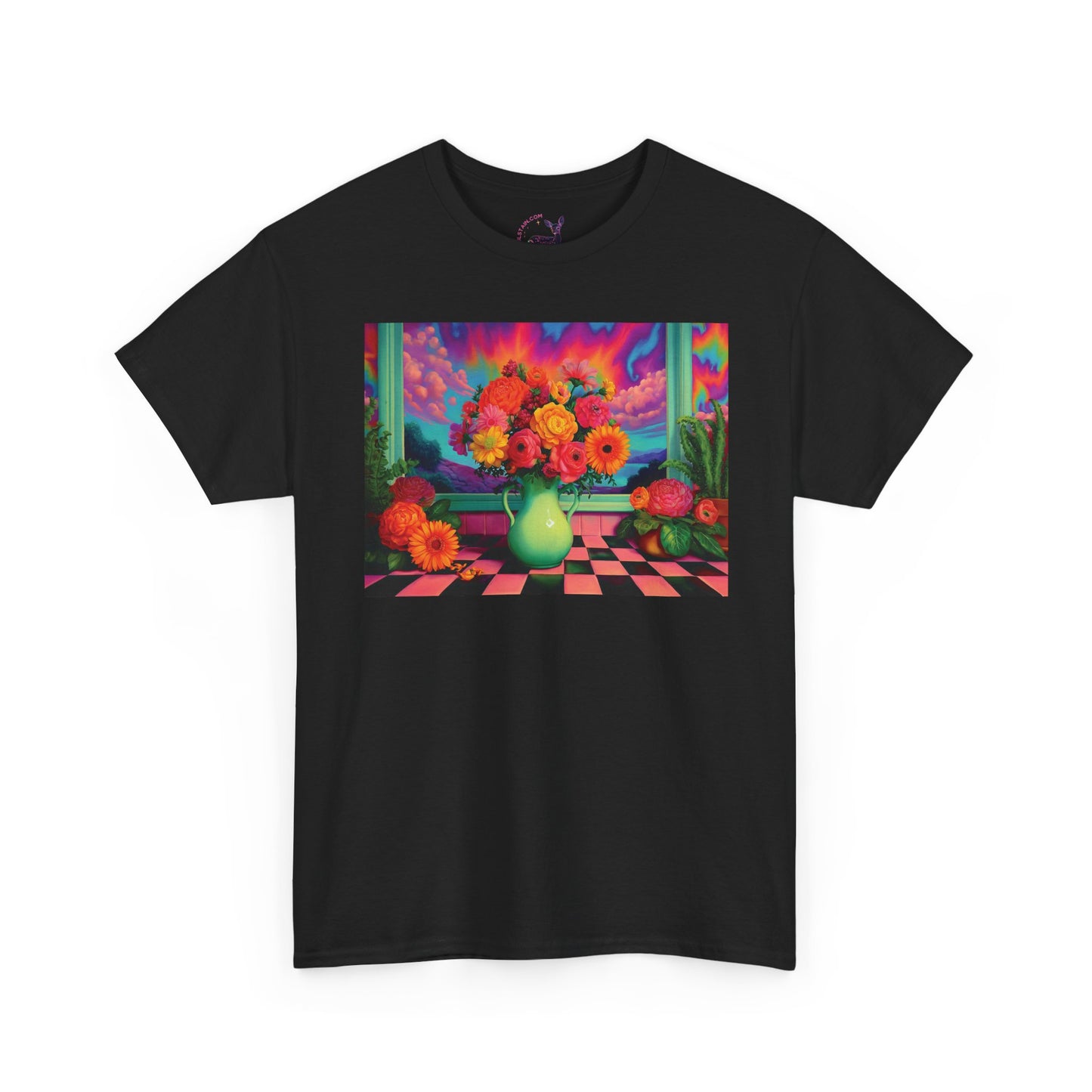 Vibrant Floral Tee - Unisex Heavy Cotton Tee, Colorful T-Shirt, Unique Gift, Casual Wear, Summer Style, Garden Inspired