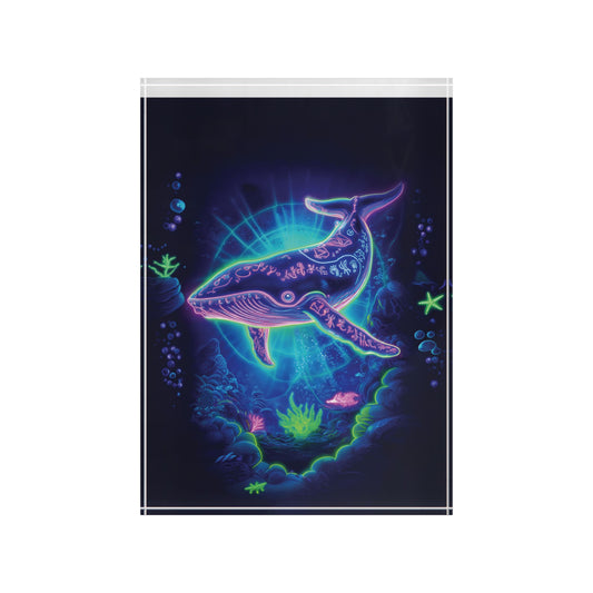 Neon Glowing Whale Photo Block