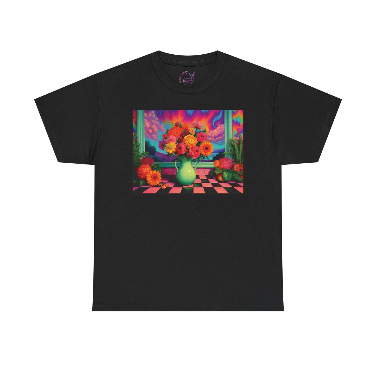 Vibrant Floral Tee - Unisex Heavy Cotton Tee, Colorful T-Shirt, Unique Gift, Casual Wear, Summer Style, Garden Inspired