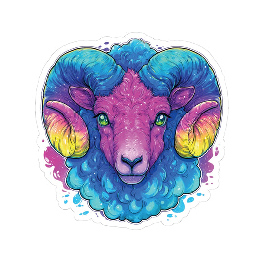 Vibrant Aries Ram - Kiss-Cut Sticker