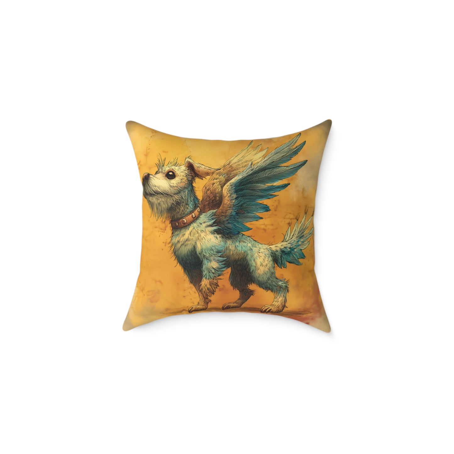 White Terrier with Angel Wings – Pet Loss Tribute - Memorial Pillow