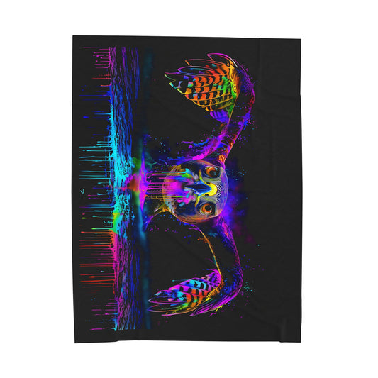 Trippy Drippy Hawk Plush Blanket