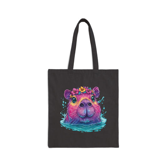 Capybara Flower Crown Tote Bag 🌸🛍️