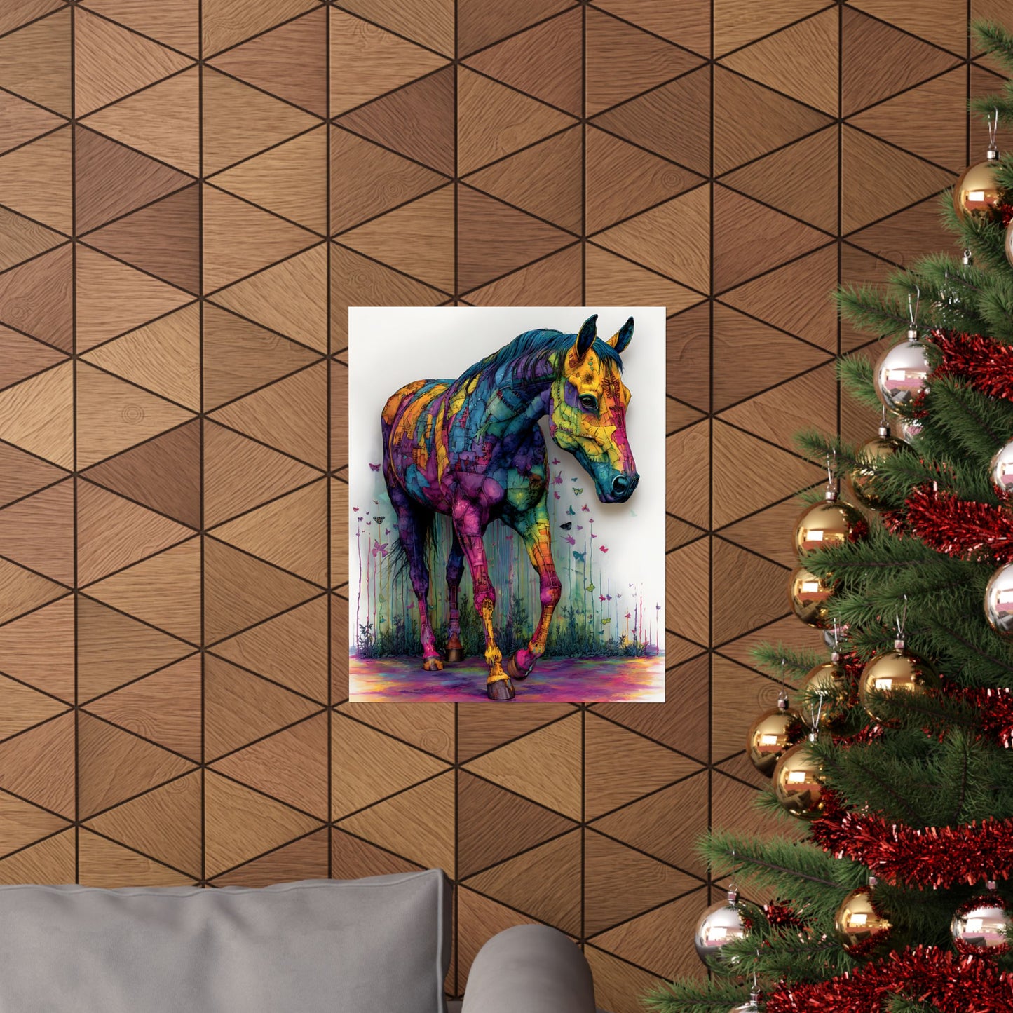 Trippy Painted Horse Poster
