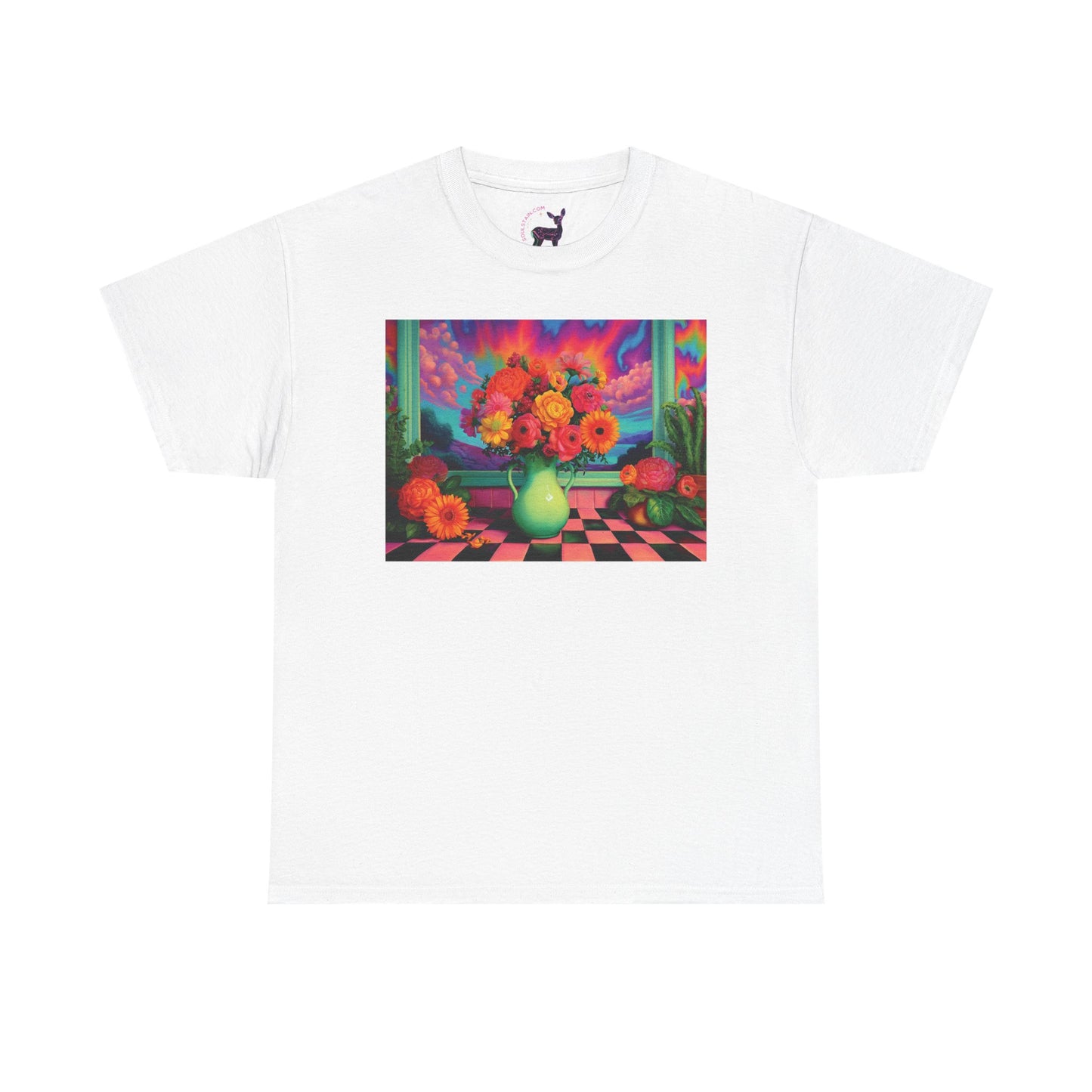 Vibrant Floral Tee - Unisex Heavy Cotton Tee, Colorful T-Shirt, Unique Gift, Casual Wear, Summer Style, Garden Inspired