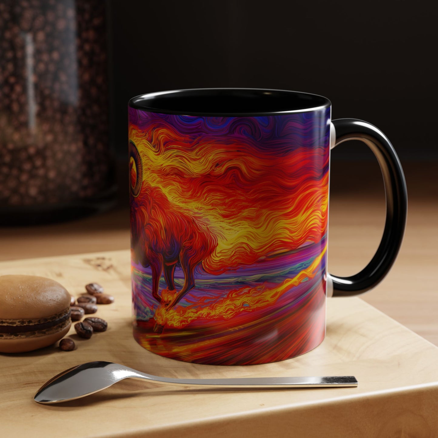 Fiery Ram Coffee Mug -- Aries, Fire Element Decor