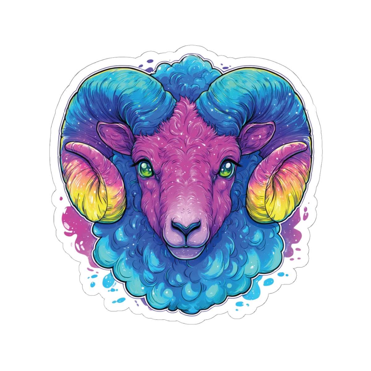 Vibrant Aries Ram - Kiss-Cut Sticker