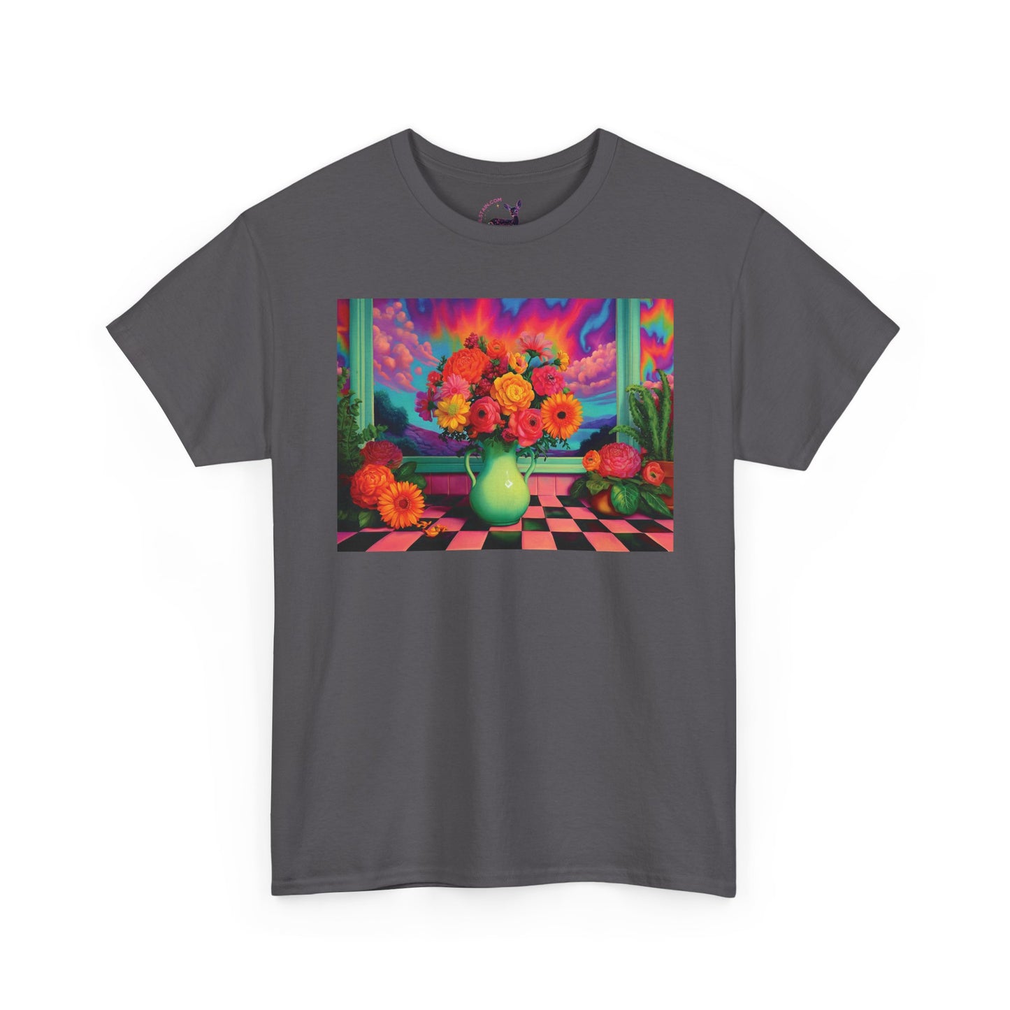 Vibrant Floral Tee - Unisex Heavy Cotton Tee, Colorful T-Shirt, Unique Gift, Casual Wear, Summer Style, Garden Inspired