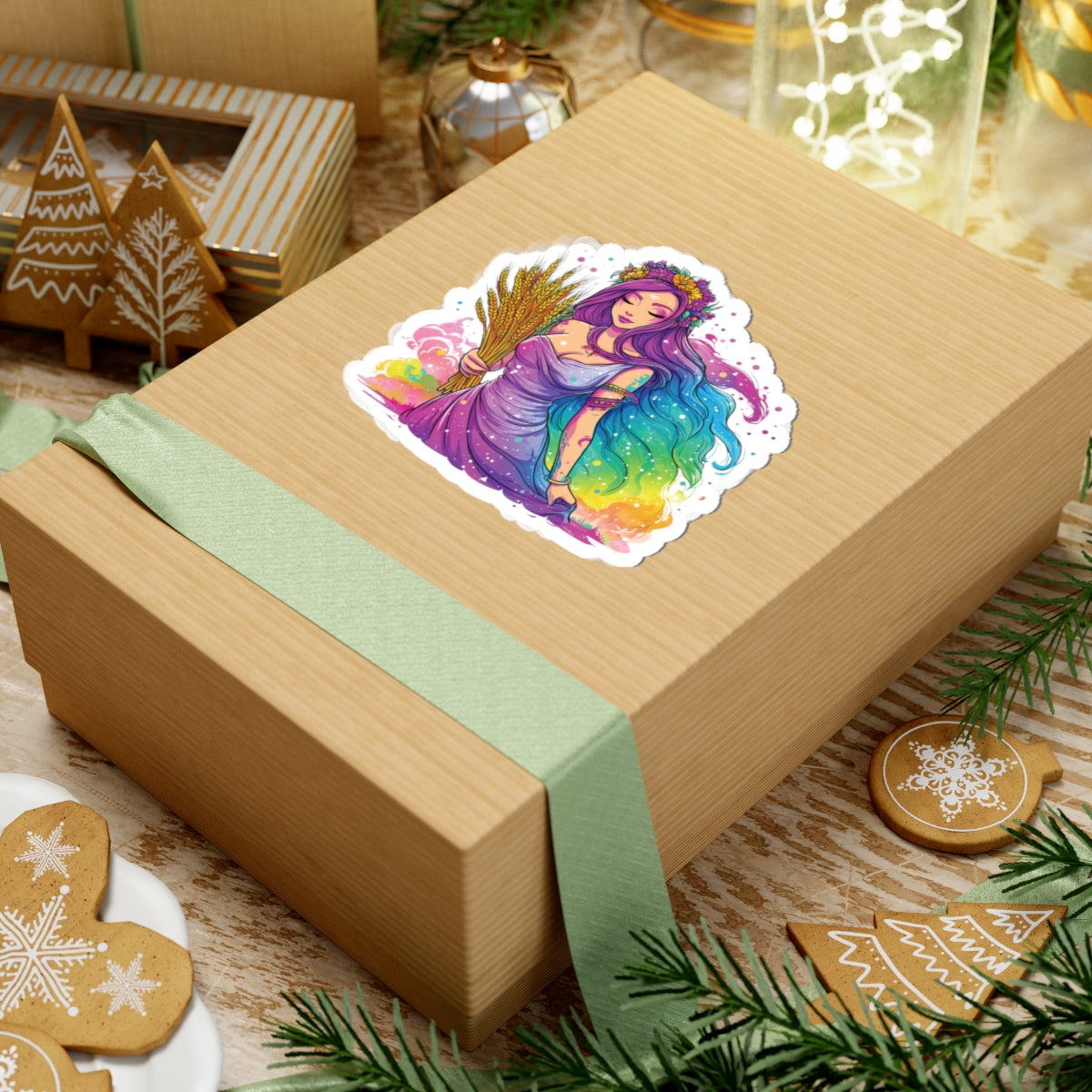 Virgo Maiden Babe with Wheat - Zodiac Stickers