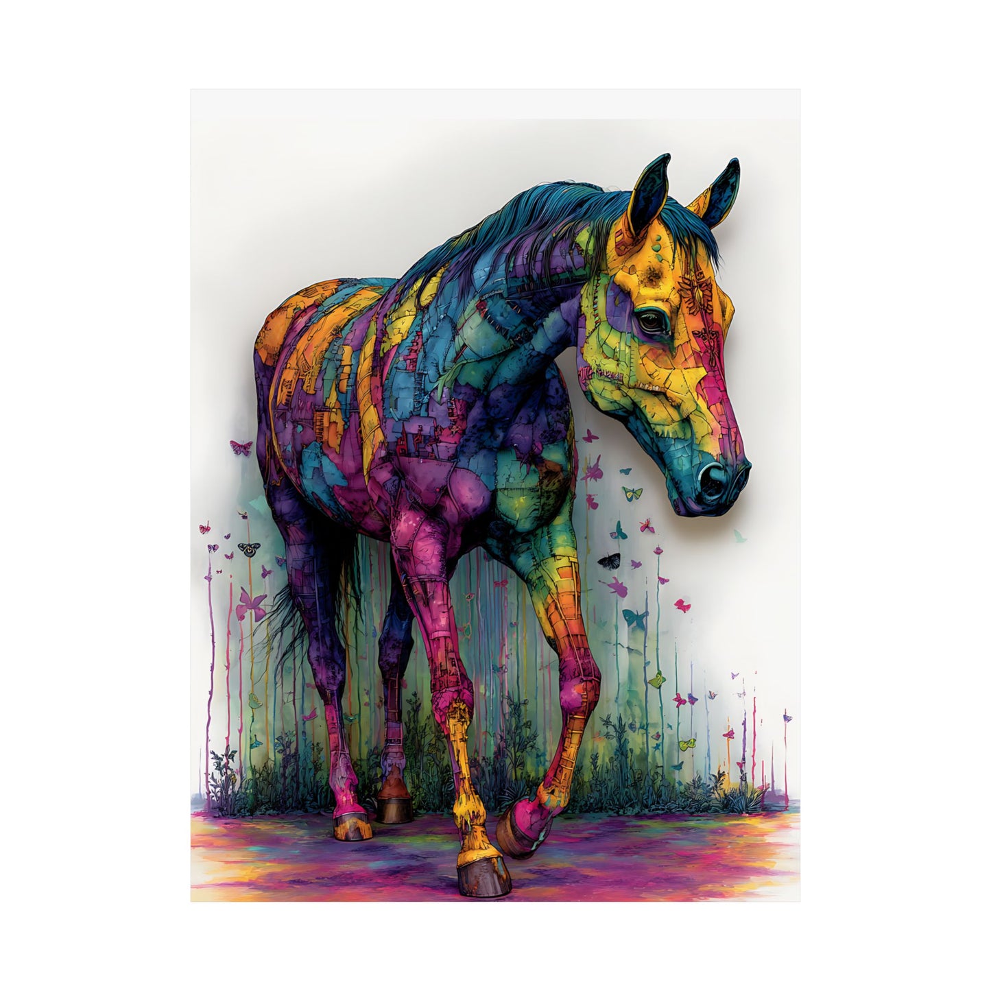 Trippy Painted Horse Poster